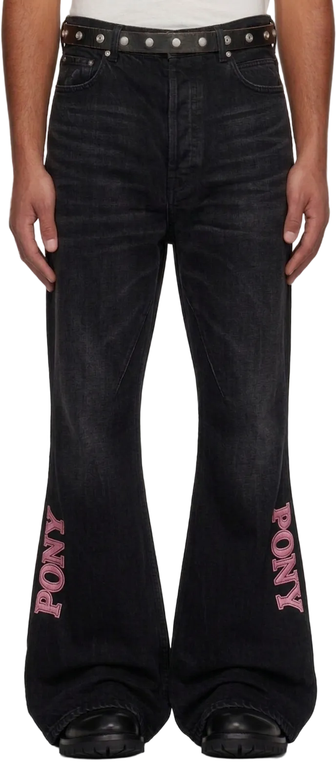 “PONY” flared straight pants