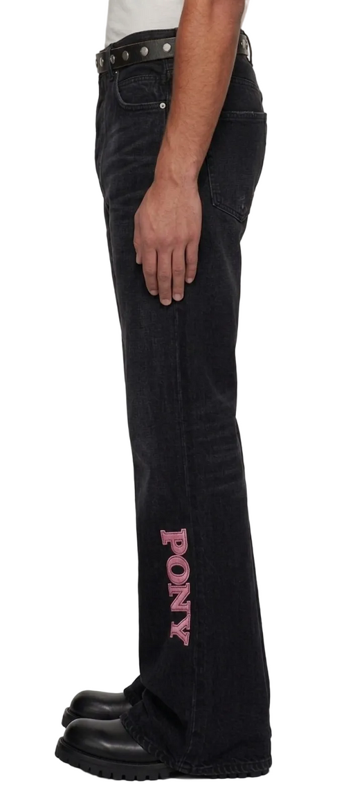“PONY” flared straight pants
