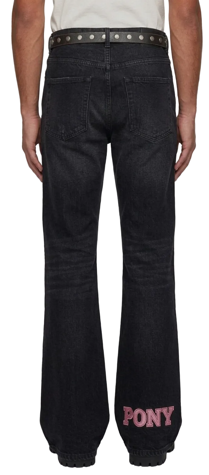 “PONY” flared straight pants